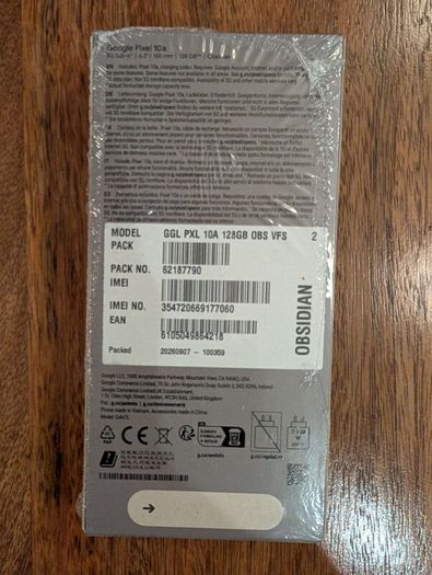 Google Pixel 10A - Network Unlocked