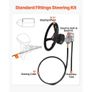 Outboard Steering System 15\' Outboard Steering System 15 Feet Boat Steering Cable with 13\" Wheel Durable Marine Steering System Image 4