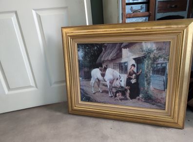 large picture horse and dog