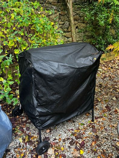 Barrel Charcoal BBQ Grill Smoker Black with cover