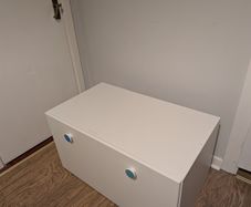 Ikea Smastad bench with toy storage, white