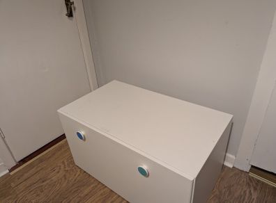Ikea Smastad bench with toy storage, white