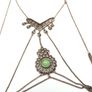 DesignSix London Statement Stone Necklace Large Shiny Silver Curb Chain New With Tags Image 3