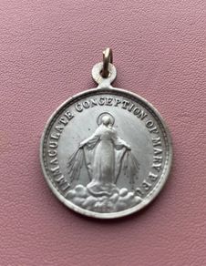 Silver Antique Medal Immaculate Conception of Mary