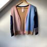 White Stuff Reversible Cardigan | Colorblock & Stripe | Cotton Cashmere Blend | Size UK 10 Image 2