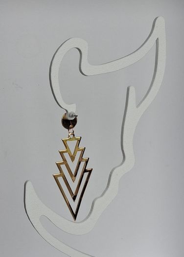 Gold Chevron Geo Hollow Out Earrings