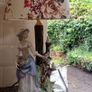 Ceramic lamp ,lady picking roses Image 2