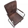 Cantilever Dining Chairs 6 pcs Brown Faux Leather Image 3