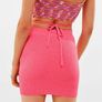 Pink Mini Skirt With Straps At Waist, BERSHKA, size M Image 2