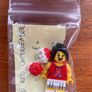 Lego minifigure Red Cheerleader - Series 8 (2012) Image 3