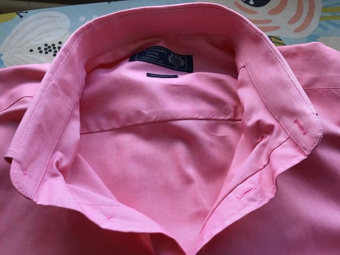 Paul Costelloe Mens Pink Long sleeve cotton shirt size L includes postage