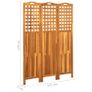3-Panel Room Divider 121x2x170 cm Solid Acacia Wood Image 7