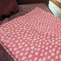 6m pink/ white canvas fabric