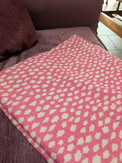 6m pink/ white canvas fabric