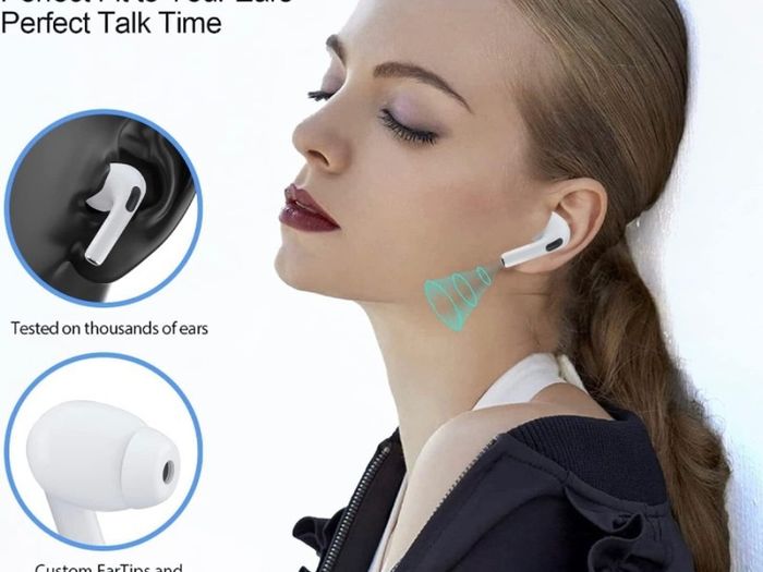 Wireless Earbuds, Bluetoth 5.3 Headphones in ear, Stereo Earphones IP7 Waterproof, Built HD in Mic, ENC Noise Cancelling, Premium Sound with 30H Playtime, Headset for Running, Gym,Sports, White (FREE POSTAGE)