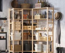 IKEA IVAR 3 Section Corner Shelving Unit 103/144x30x179cm Solid Pine