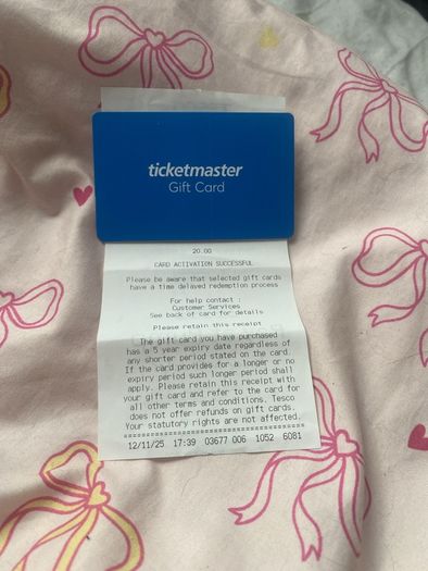ticketmaster voucher for 20 euro