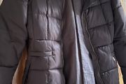 Brown Padded Coat With Built In Hood