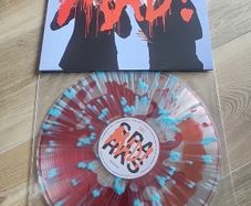 Sparks Mad red liquid filled blue splatter vinyl