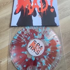 Sparks Mad red liquid filled blue splatter vinyl