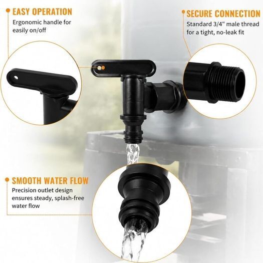 3/4" Plastic Water Butt Tap Replacement