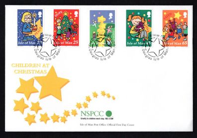 2000 Isle of Man Mann Christmas (Children at Christmas ) & Europa Commemorative Stamps First Day Cover (FDC)