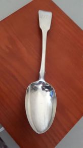 antique IRISH silver tablespoon