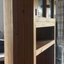 Pine corner cabinet unit with stain glass lead detail Image 4