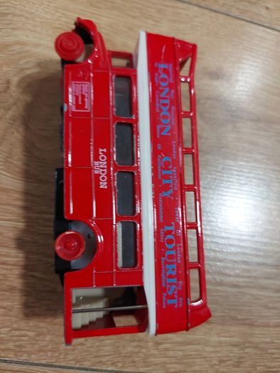 Die cast toy double decker bus