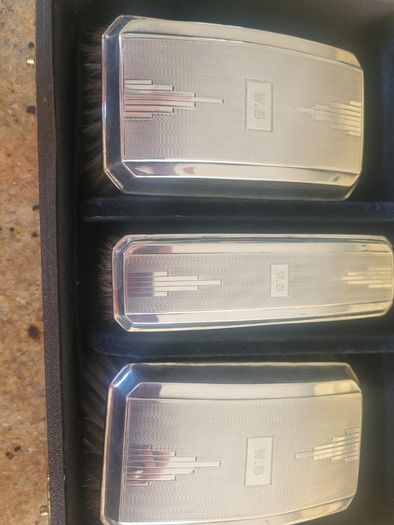 1935 Stirling silver art deco brush set Birmingham