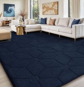 Rugs Living Room 275x370,3D NavyBlue Area Rugs for Bedroom,Extra Large Rugs for living room,Machine Washable Anti Slip Short Pile Rug Carpets Mat for Kids Room Bedroom