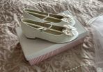 communion shoes and bag veil
