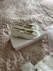 communion shoes and bag veil