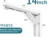 BRAND NEW 2PCS Stainless Steel Folding Triangle Bracket Shelf Support Adjustable Shelf Holder Wall Mounted Bench Table Shelf