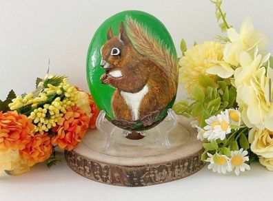 Handpainted Squirrel Rock