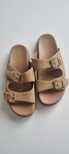 Guess Brown Leather Sandals
