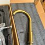 Bath mixer tap with shower attachment. Brass gold. Deck mounting 4 holes. Image 3
