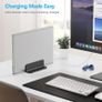 OMOTON Vertical Laptop Stand Adjustable, Desktop Aluminum MacBook Stand with Adjustable Dock Size, Laptop Holder Fits All MacBook, Surface, Chromebook and Gaming Laptops (Up to 17.3 inches), Black Image 2