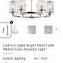 Endon Lighting Easton 6-Light Chandelier Image 2