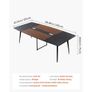 Conference Table, 2400 mm Boat Shaped Office Meeting Table for 10 Person, Modern Large Boat Meeting Desk with Metal Legs Image 2