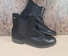 Womens Tommy Hilfiger Black Leather Ankle  Boots Size Uk 6 Eu 39