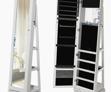Jewelry cabinet with full length mirror