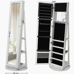Jewelry cabinet with full length mirror