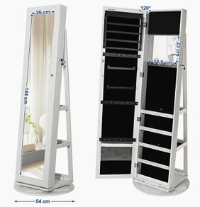 Jewelry cabinet with full length mirror