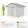 7ft x 4ft Lockable Polypropylene Garden Storage Shed Storage w/ Air Vents Steel Grey Image 3