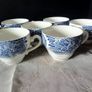 Staffordshire Liberty Blue 7 Teacups Image 2