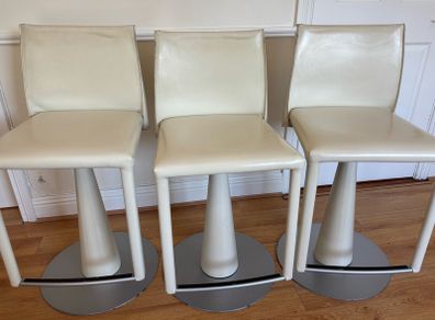 3 Leather Swivel Counter Stools From Italian Designer Frag
