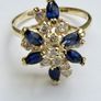 14ct Yellow Gold Sapphire & Diamond Cocktail Ring Image 4