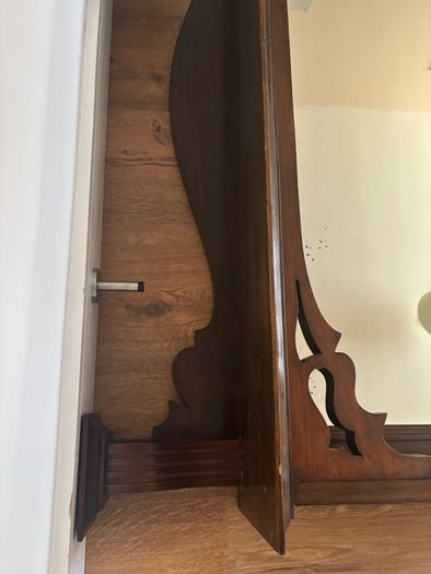 Mirror mantel - dark brown wood