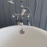 Cast Iron Freestanding Roll Top Bath Recor With Chrome Taps Image 3